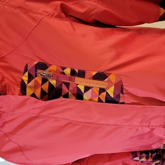 LANDS End Kids pink orange purple jacket coat with zip pockets size 14 - Picture 8 of 16